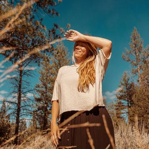 HEMP + Organic Cotton Oversized CROP T-shirt, Women's Hemp Boho Tee ...