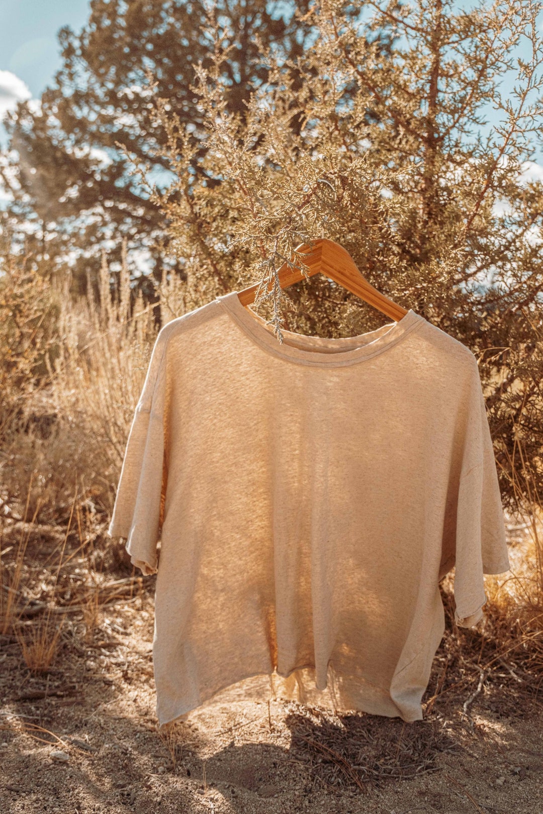HEMP + Organic Cotton Oversized CROP T-shirt, Women's Hemp Boho Tee ...