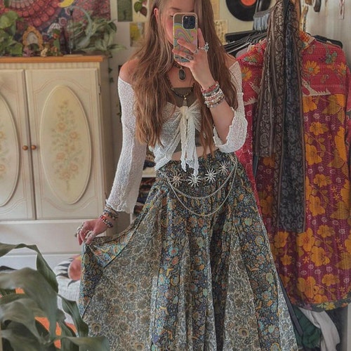 Boho Free Flow Flare Pants, Cozy Bell Bottom Flowy Pants, Hippie Spell Style Palazzo Pants, XS-4X Earthy Wedding Pants, Fall Clothing