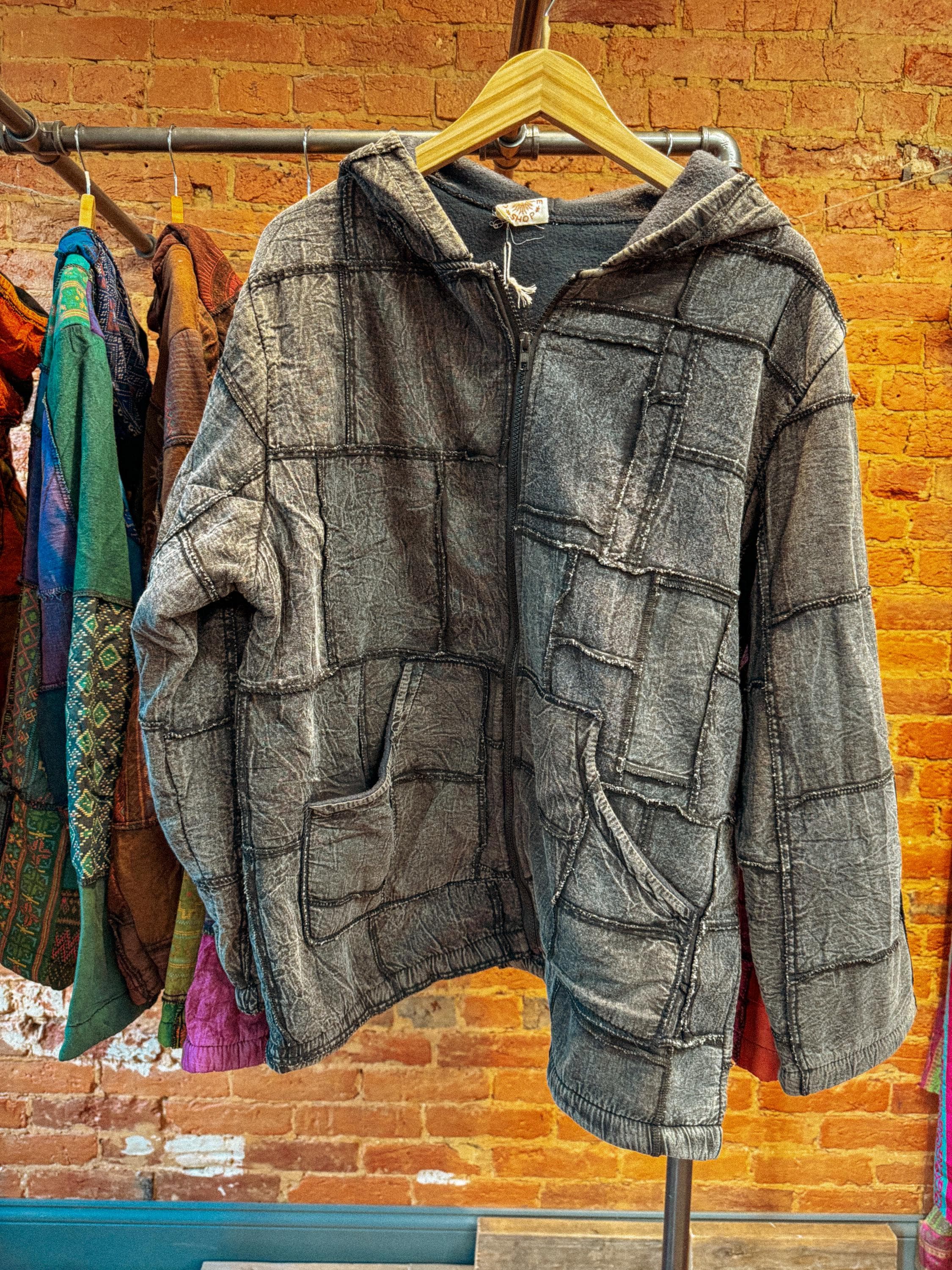 ジャケット・アウター crest clothing Patchwork Shell Jacket Men's Women's Unisex Hippie Patchwork Jacket, Recycled Fleece