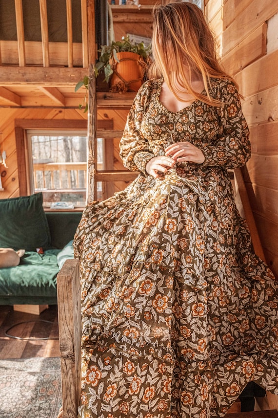 Boho Hippie Wedding Dress Butterfly Bell Sleeve Maxi Dress  Silk Boho  Fairy Dress 70s Inspire  Shop