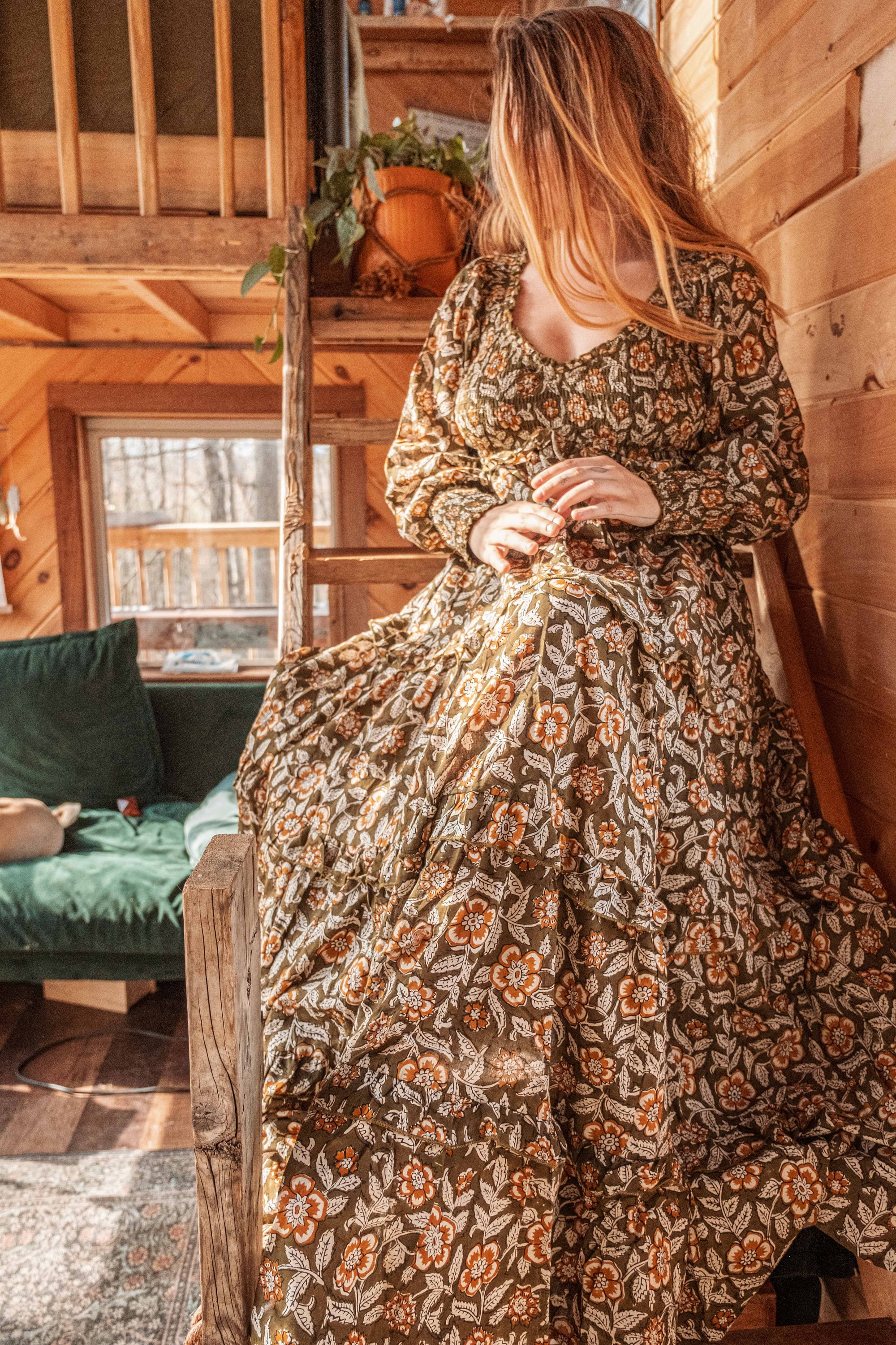 brown floral long sleeve maxi dress reviews Amy Floral Long Sleeve Maxi Dress in Mocha Multi