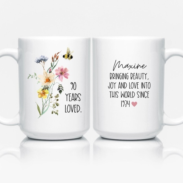 90th Birthday Gift, 1934 Birthday, 90th Birthday Mug, 90 Year Old Birthday, 90th Birthday Gift for Women