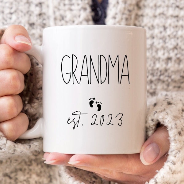 Grandma Est Mug, New Grandma Mug, 1st Time Grandma Gift, Grandmother Gifts