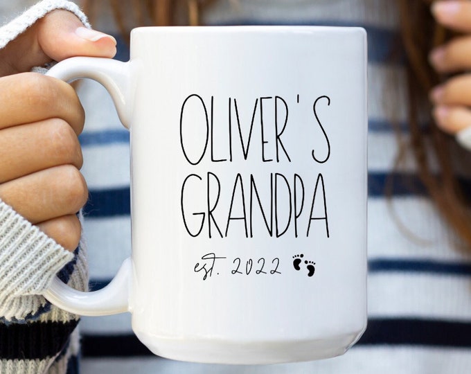 Grandpa Est Mug, New Grandpa Gift, First Time Grandpa, Personalized Grandpa Cup