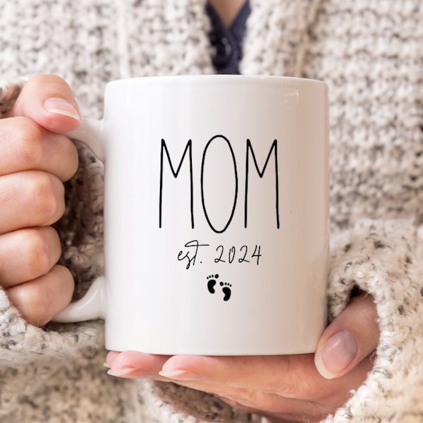 Mom Est Mug, First Time Mom Gift, Expecting Mom Gift, New Mom Gifts, Pregnant Mom