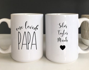 Papa Gifts, Papa Mug, Personalized Papa Gifts from Grandkids, Papa Coffee Cup