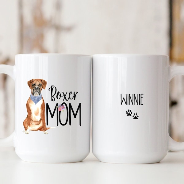 Boxer Mom, Boxer Dog Gifts, Boxer Coffee Mug, Personalized Boxer Mom Gift