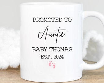 Promoted to Auntie Mug, Aunt to be Gift, Pregnancy Announcement to New Aunt, First Time Aunt Gift