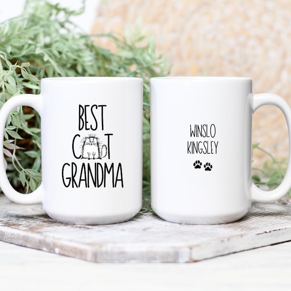 Cat Grandma Gift, Cat Grandma Mug, Personalized Gift for Cat Grandma