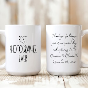 Wedding Photographer Mug, Photographer Gift, Wedding Thank You