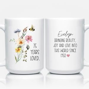75th Birthday Gift for Women, 75th Birthday Mug, 1950 Birthday, 75 Year Old Birthday
