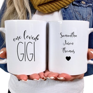 Gigi Gifts, One Loved Gigi, Gigi Coffee Mug, Personalized Gigi Gift from the Grandkids