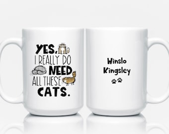 Cat Coffee Mug, Cat Themed Gifts, Cat Mom Mug, Cat Mom Gifts, Cat Gifts for Women, Personalized Cat Lover Gift