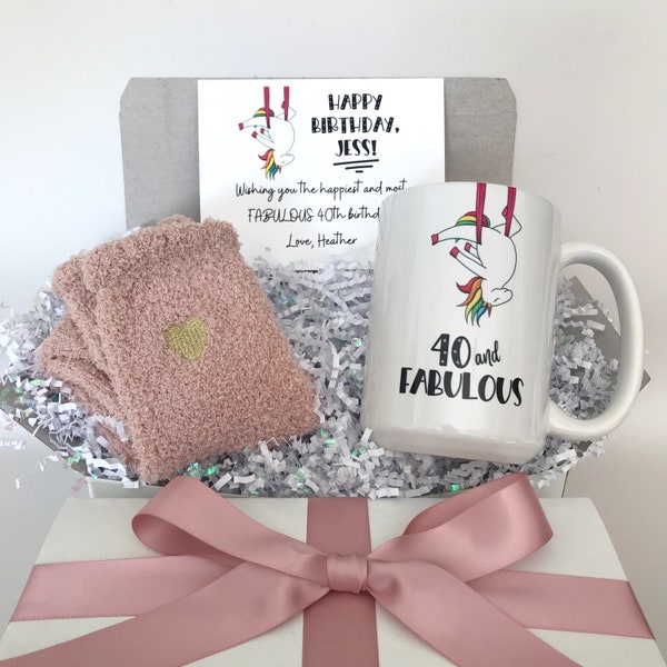 Funny 40th Birthday Box, 40 and Fabulous Happy Birthday Gift Box, 40th Birthday Gifts for Women, Best Friend 40th Birthday Gifts