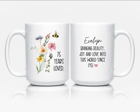 75th Birthday Gift, 1951 Birthday Mug, Personalized Gift for Women, 75 Year  Old Birthday - Etsy