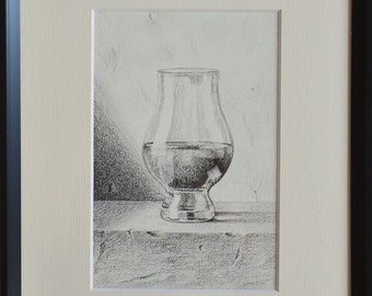 Glencairn Glas Nr.2 Kohle Zeichnung 14,5x9,5cm auf Papier