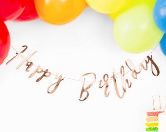 Happy birthday girlande rosegold - Der absolute TOP-Favorit