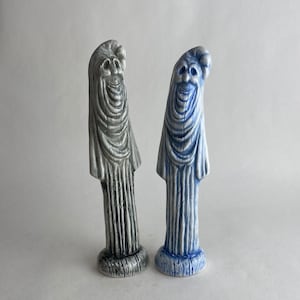 Vintage inspired ceramic skinny Ghost Halloween figure / Halloween decor figurine, multiple color options.