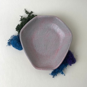 Wheel thrown ceramic coffin dish / candy dish / Halloween decor / pastel goth