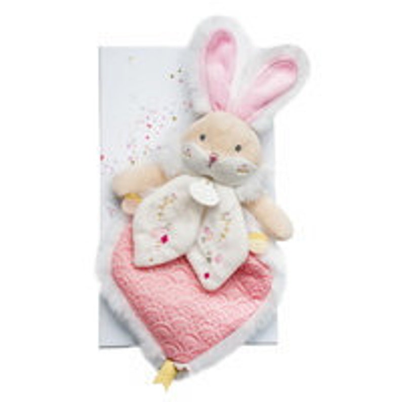 Bunny Rabbit Comforter, Pink Blue Bunny Lovey, Bunny Plushies, Soft Toy