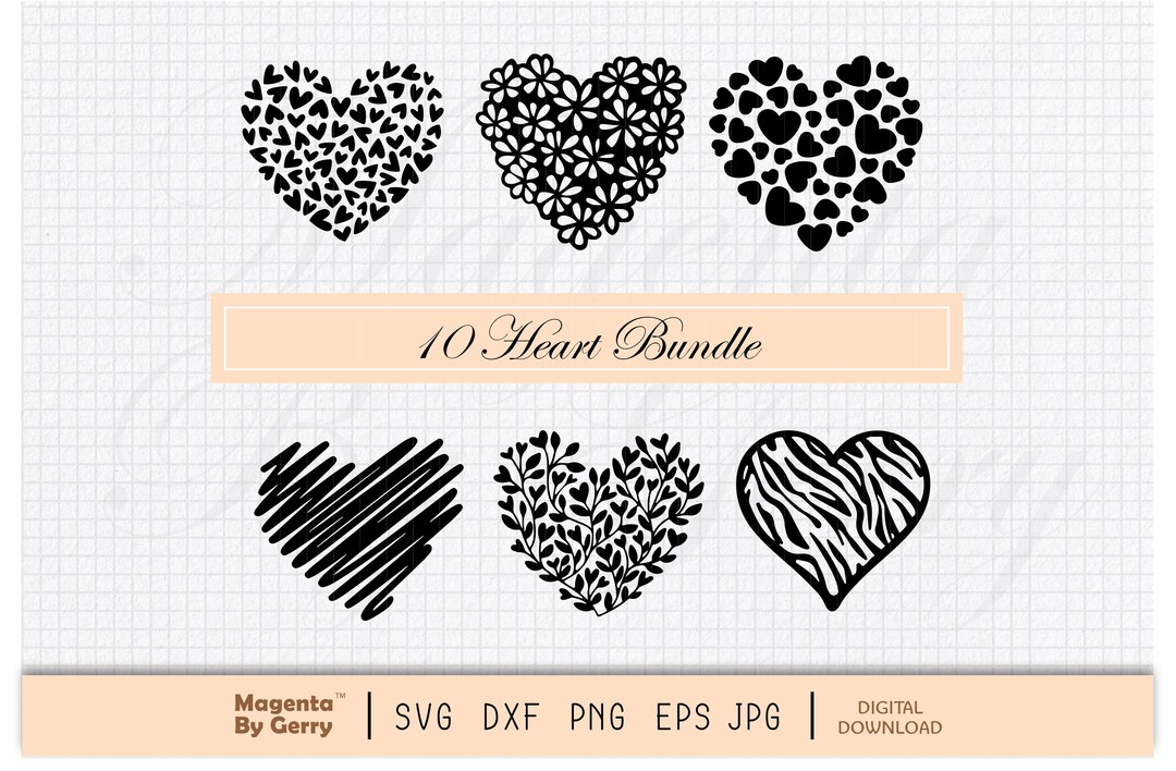 Heart SVG Bundle, Love SVG, Valentine Gift, Love Clipart, Heart Cut ...