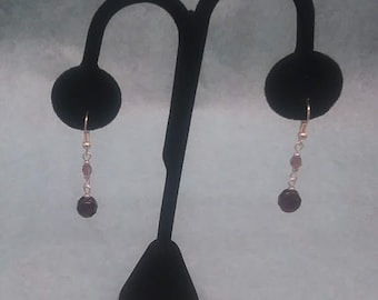 Amethyst Tsjechische glazen oorbellen