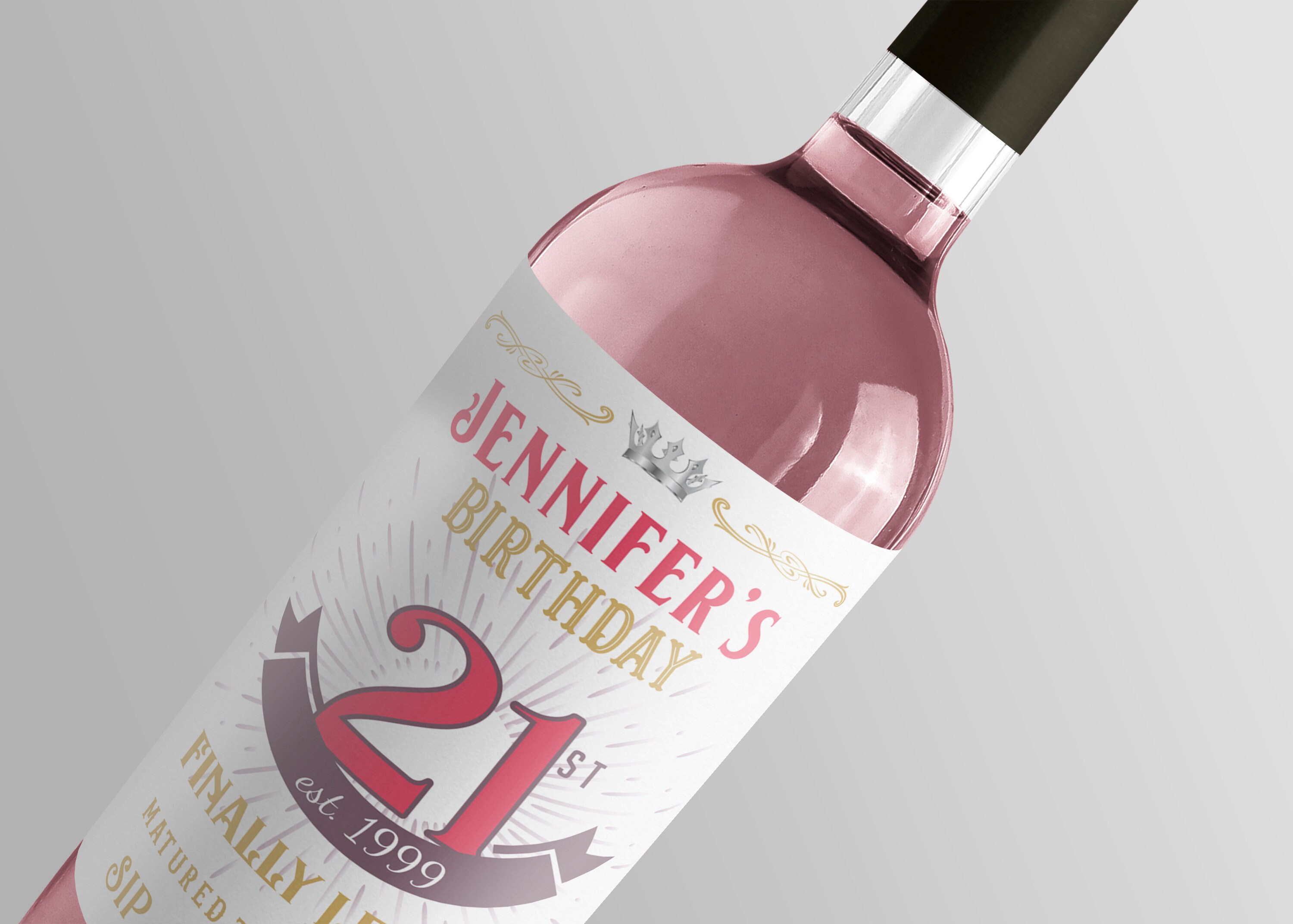 Personalized 21st birthday Wine Labels printable 750ml | Etsy