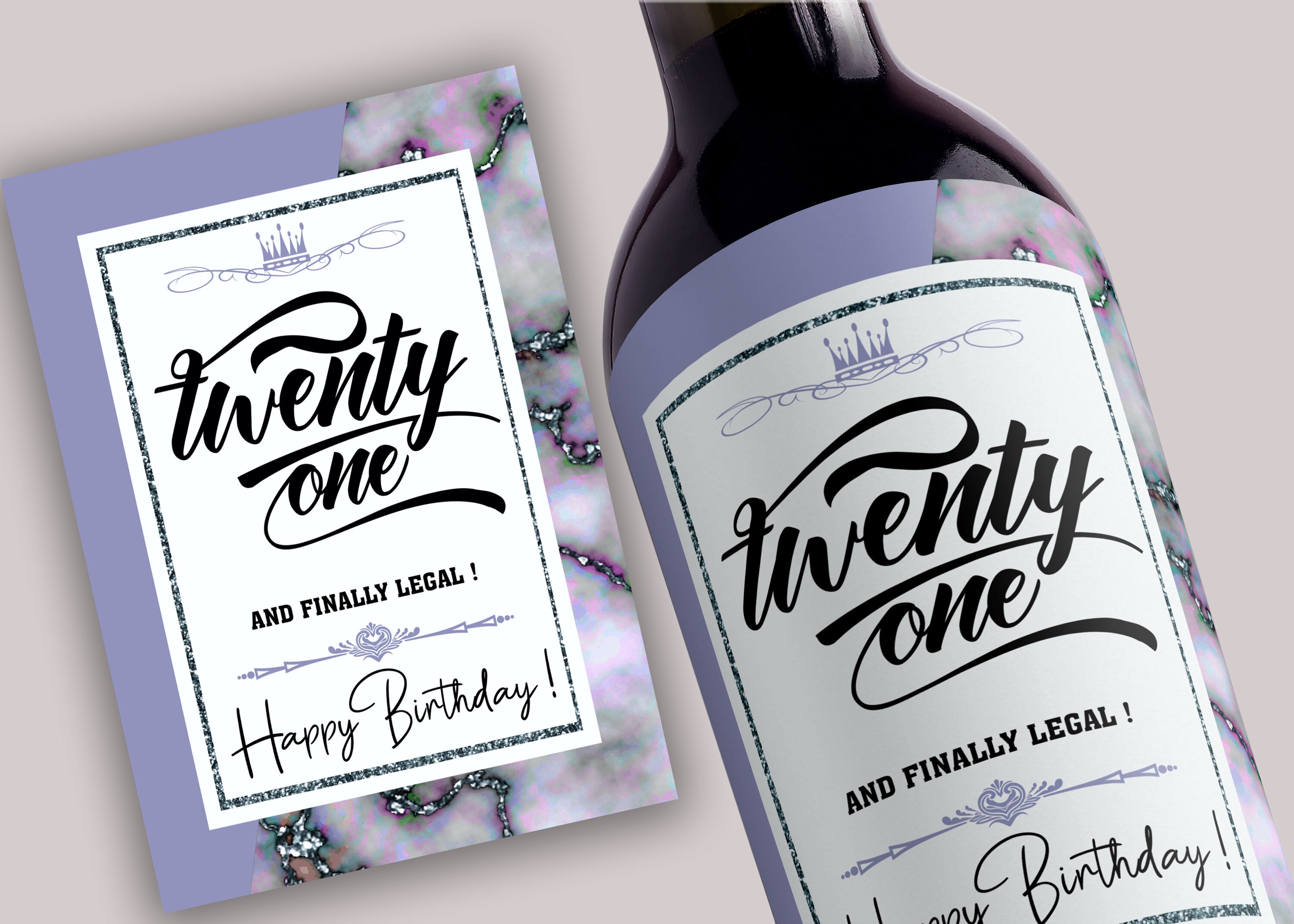 21st Birthday Wine Labels Printable Instant Download | Etsy