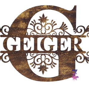 Split Monogram SVG - Floral Décoratif - Alphabet complet - Fichier numérique SVG File - Laser Cut - Glowforge