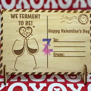 Valentine&#39;s Day - Wooden Postcards - Alcohol Puns