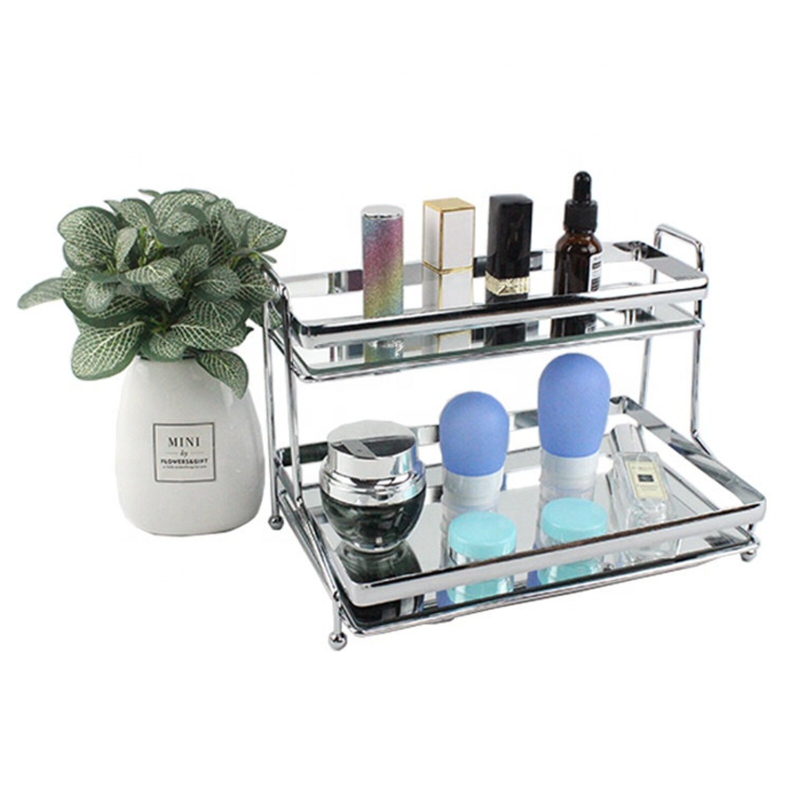 Two Tier Vanity Tray Available in Gold or Chrome Etsy