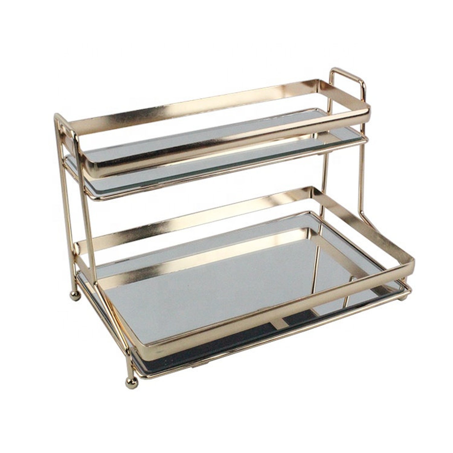 Two Tier Vanity Tray Available in Gold or Chrome Etsy