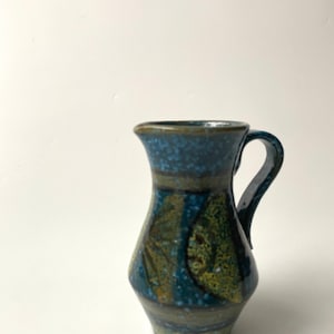 Vintage MCM Italian Jug, vase, pitcher Ewer Pottery fish Glazed Pottery