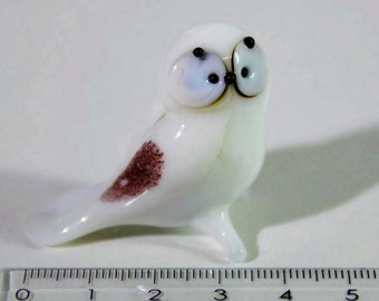 Snow Owl, Owl, Owl, Glass Figure, Handmade, Glass Animals, Murano Glass