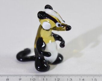 Badger, glass figurine, handmade, glass animals, Murano glass