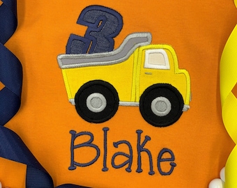 Dump Truck Birthday Applique Shirt