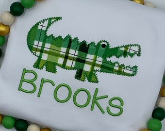 Alligator Applique Shirt with Name