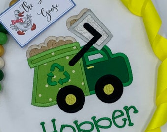 Garbage Truck Applique Shirt with Personalization