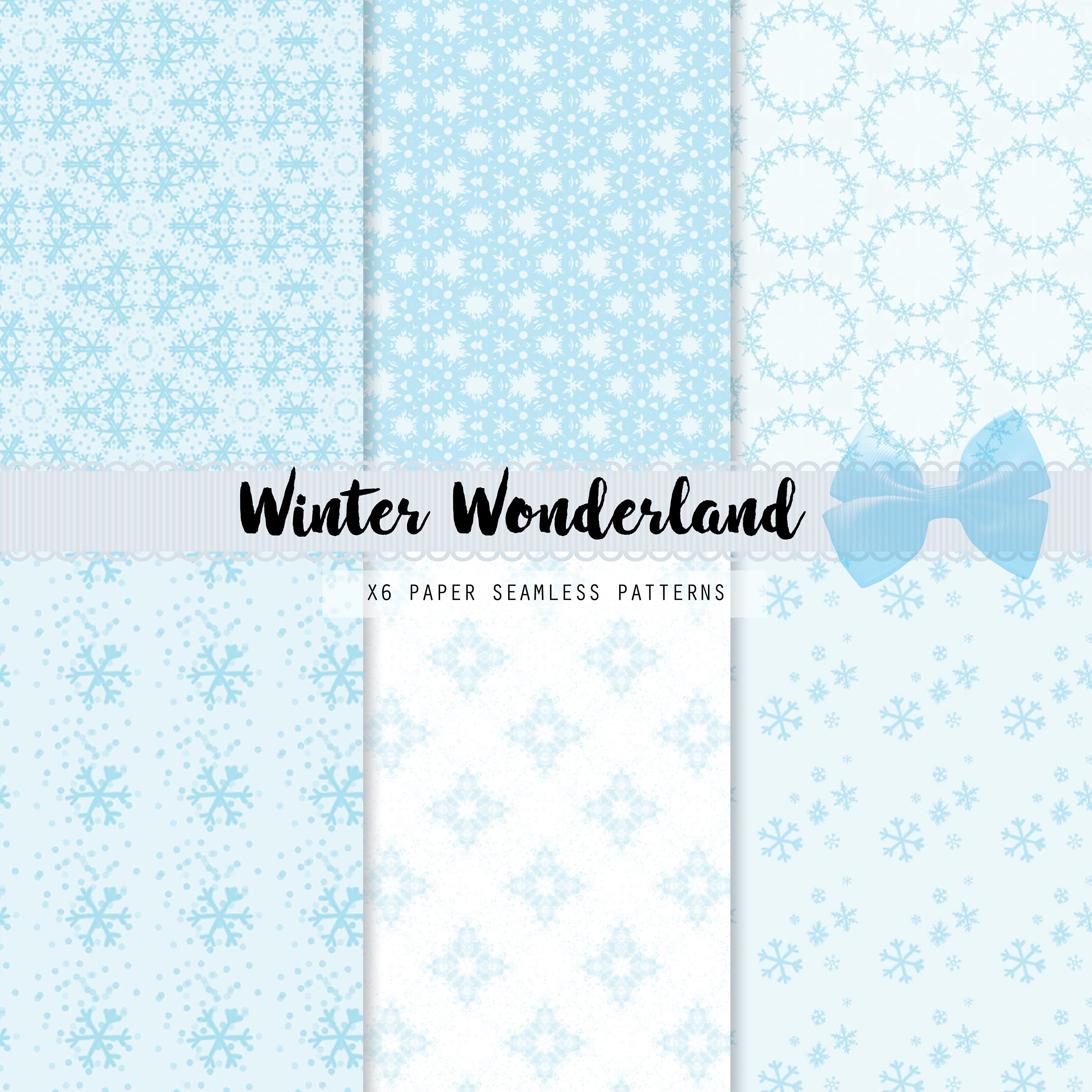 Winter digital paper Winter scrapbook paper Snow flakes Blue | Etsy