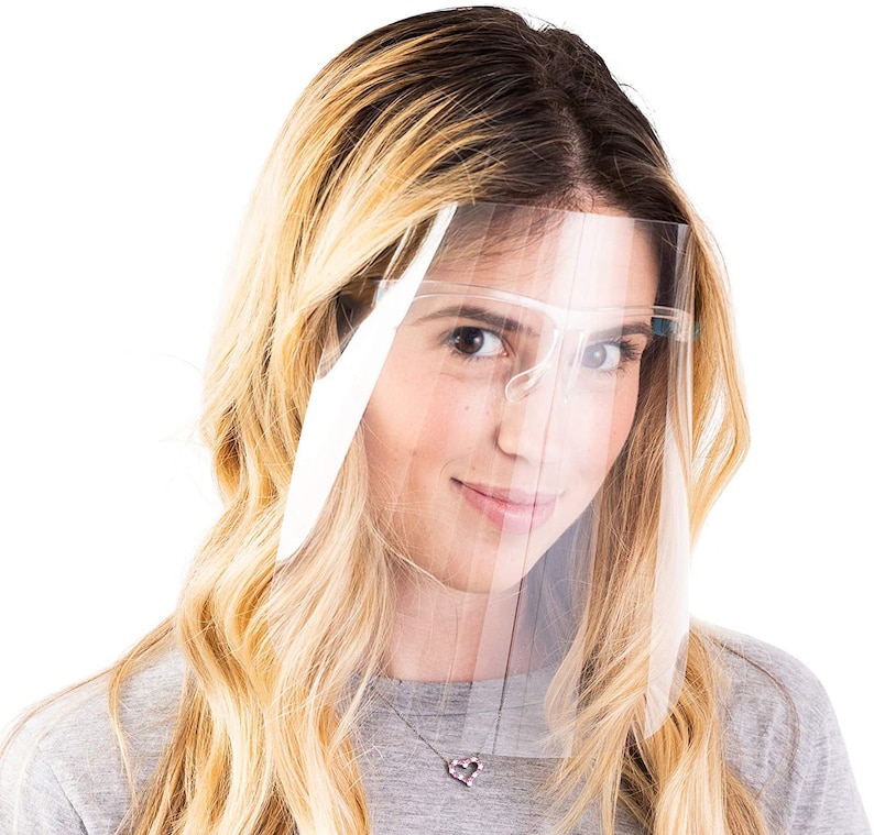 50pcs Face Shield With Glasses Frame Clear Face Shield Etsy