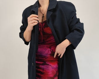 Abrigo azul vintage de los 80 talla L-XL Abrigo retro de los 80 azul talla 50