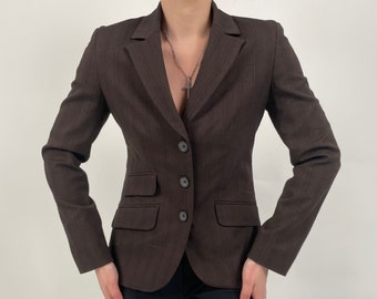 vintage années 90 blazer brun foncé taille S-M 90s blazer rétro taille brun foncé 38