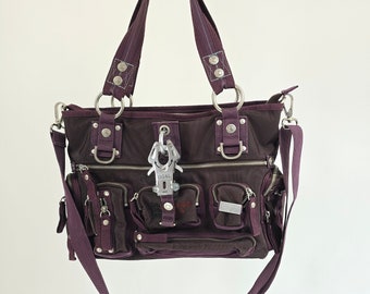 vintage 90s y2k purple George Gina Lucy meltyourmind bag 2000er Jahre Retro Handtasche lila Schnallen