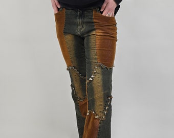 jeans vintage 90s cordón marrón talla S jeans retro 90s cordón marrón