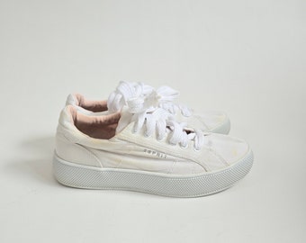 vintage 90s white Esprit shoes 90er Jahre Retro Turnschuhe weiß Größe 40