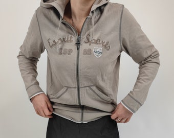 vintage 90s y2k beige esprit zipper hoodie size M 90er Jahre Retro Sweatshirt Jacke Größe 42