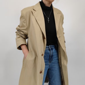 vintage 80s beige coat size L 80er Jahre Retro Mantel beige unisex Größe 27