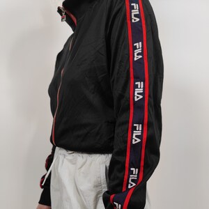 vintage 90s black red fila jacket size M 90s oldschool Fila sports jacket black red size 40