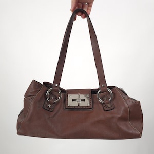 【archive】90s Gold-buckles Leather bag Gucci Vintage Tan Lizard Gathered Leather Rounded Hinged